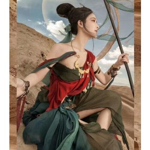 2020 New Dun Huang Flying Fairy Thematic Photography Exhibition Costume Guiding Buddha Classical Dance Hanfu Cosplay Full Set