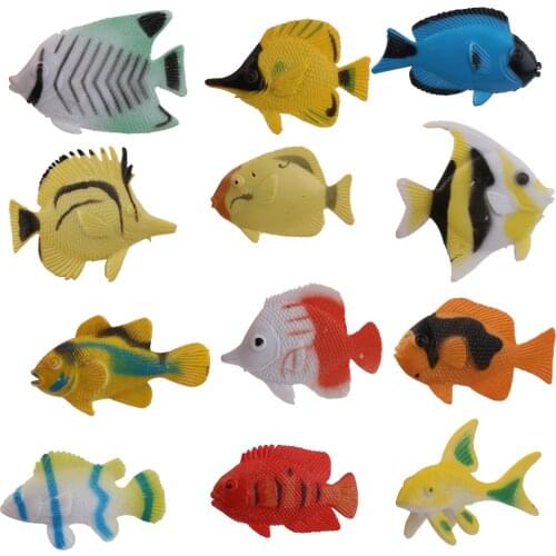 24pcs Plastic Marine Animals Toy Assorted Sea Fish Model Figures Kids Toys
