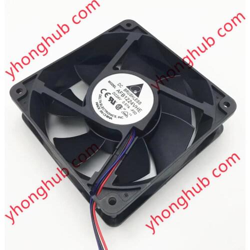 Detla Electronics AFB1224VHE F00 DC 24V 0.57A 120x120x38mm Server Cooling Fan