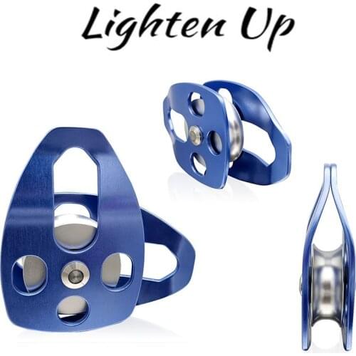 32KN Rock Climbing Pulley Fixed Sideplate Single Sheave Pulley Outdoor Survival Tool High Altitud Traverse Hauling Gear