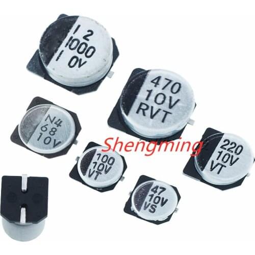 10pcs~50pcs 10V 47UF 68UF 100UF 220UF 470UF 1000UF SMD Aluminum Electrolytic Capacitor