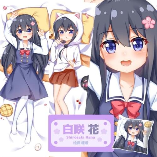 Anime Game Shirosaki Hana Watashi ni Tenshi ga Maiorita! Dakimakura Hugging Body Pillow Case Otaku Male Pillow Cushion Cover SM