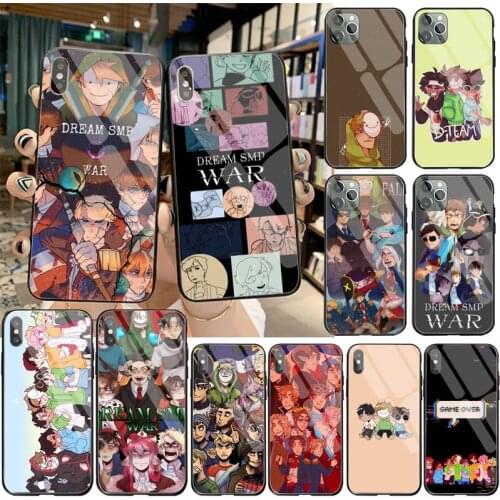 Dream Smp War Phone Case Tempered Glass For iPhone 12 pro max mini 11 Pro XR XS MAX 8 X 7 6S 6 Plus SE 2020 cover