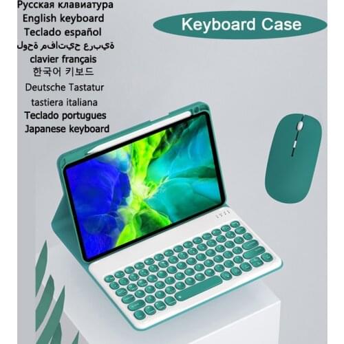 Funda Cover for Samsung Galaxy Tab S6 Lite 10.4 Keyboard Case for Samsung Tab A7 Lite A7 10.4 Round Keyboard Leather Cover