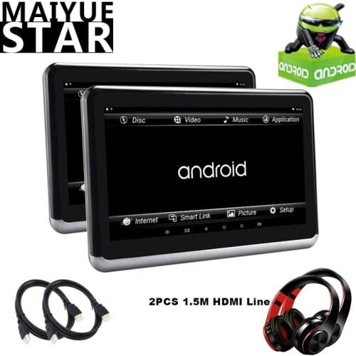 10.1 Inch Car Headrest Display Android 9.0 Video Player HD1080P Touch Screen With WIFI/HDMI/USB/TF/BT Settings LOGO APP Download