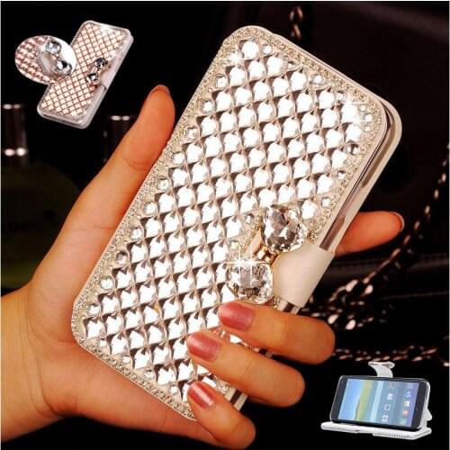 For MEIZU Note 8/ Note 9 Case 3D Bling Luxury Crystal Rhinestone Bowknot Unicorn Diamond Flip Leather Cover Case