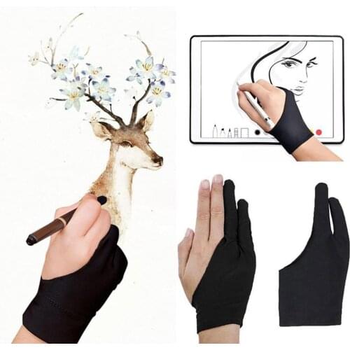 Two-finger painting gloves anti-mistouch LOGO custom anti-fouling and art students special anti-dirty writing writing paint I0U8
