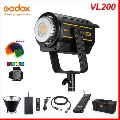 Godox VL200 VL-200 200W 5600K White Version LED Video Light Continuous Output Bowens Mount Studio Light App Support for Camera