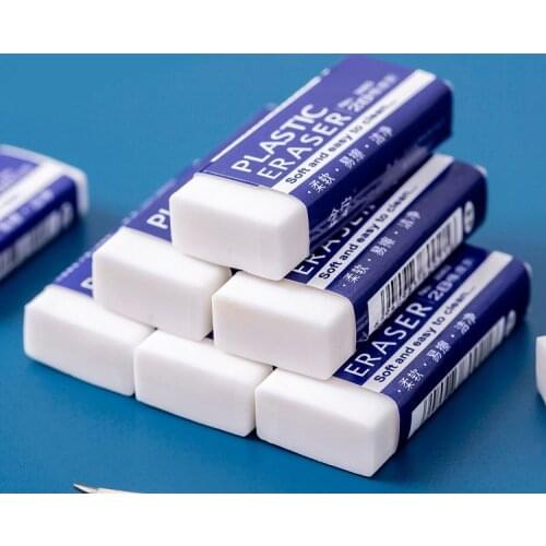 2 Pcs Easy Clean Soft Erasers 2B Cute Novelty Kids Rubber Kawaii Stationery School Office Supplies Creative Gift White Color