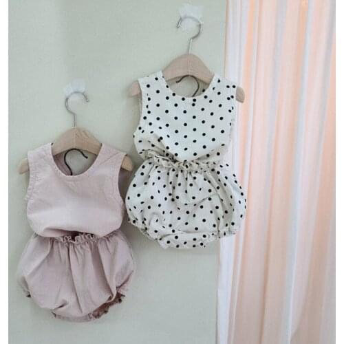 MILANCEL summer baby clothes polka dot baby boys clothes vest tops and bloomer toddler girls suit baby outfit