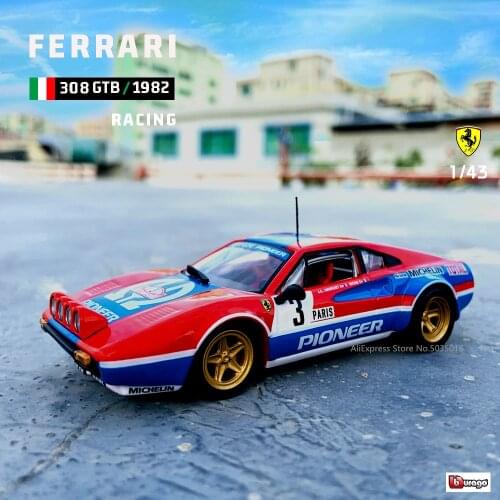 Bburago 1:43 Hardcover Edition 1982 Ferrari 308 GTB racing model simulation car model alloy car toy male collection gift