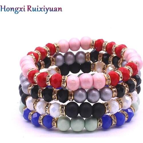 Fashion bracelet bohemian style wooden beads bracelets for women handmade beaded yoga bracelet jewelry wholesale
