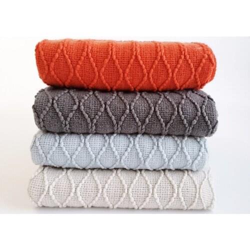 Soft warp knitting solid throw blanket