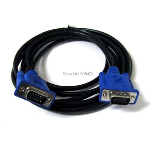10pcs/lot New VGA Cable Cord 5ft HD 15 pin Male to Male for Monitor Projector HDTV