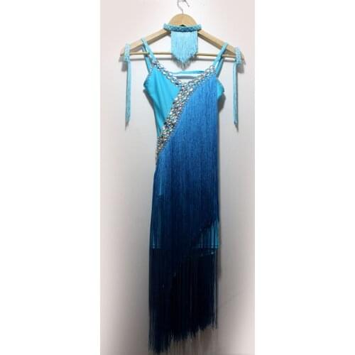 New style latin dance costume sexy long tassel latin dance dress for women latin dance competition dresses S-4XL