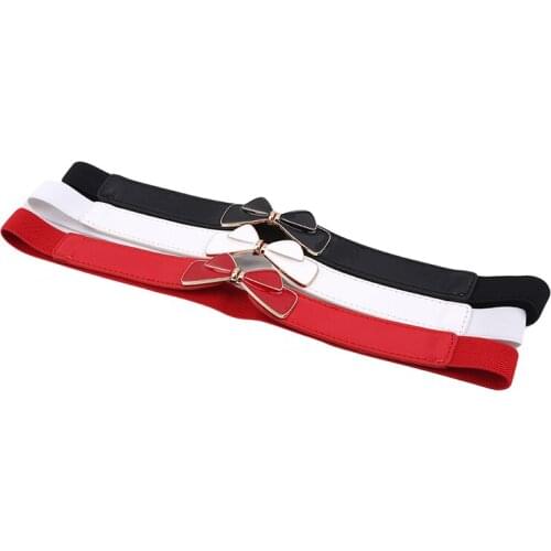 1Pcs Fashion Women PU Black White Waist Band Thin Elastic Waist Belt Dress Apparel Accessories cinturon mujer Hot Sale 3 Colors