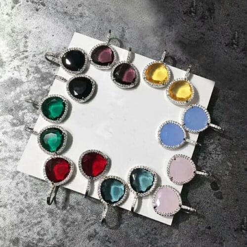 SLJELY High Quality Multicolor Candy Crystal Drop Earrings Full Zircon CZ Gold Silver Color Earrings Women Fashion Jewerly Gift