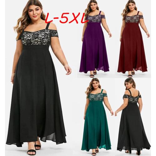 Chiffon Dress Chiffon Stitching Lace Dress Female Evening Gowns Long Party Dresses Sexy Lace Trim Design Ladies Dress Платья