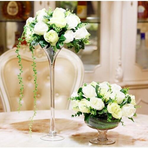 European Wedding Road Leader Glass Vase Transparent Tall Terrarium Tabletop Containers Creative Home Decoration Accessories