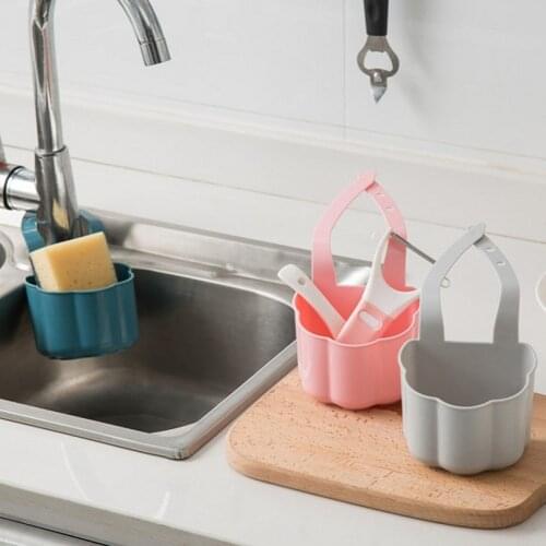 Kitchen Sink Drain Rack Plastic Hanging Storage Basket Hanging Bag Sponge Soap Debris Rack Portable Home Kitchen Bathroom Tools