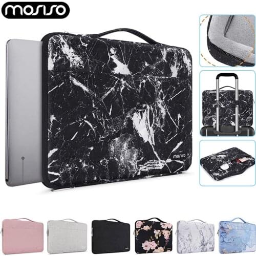 Laptop Bag Case Notebook Handbag with Trolley Belt Mac Sleeve Briefcase for Macbook Pro Air 13 14 15 15.6 16 inches Men Women