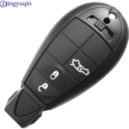 Jingyuqin Smart Remote Car Key Fob Shell Case For Dodge Challenger Magnum Charger For Chrysler 4 Buttons No Chip Uncut Insert