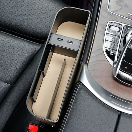 Car Seat Gap Crevice Organizer Console Side Pocket Dual USB Charger Cup Holder for Outdoor Personal Car Parts Decoration