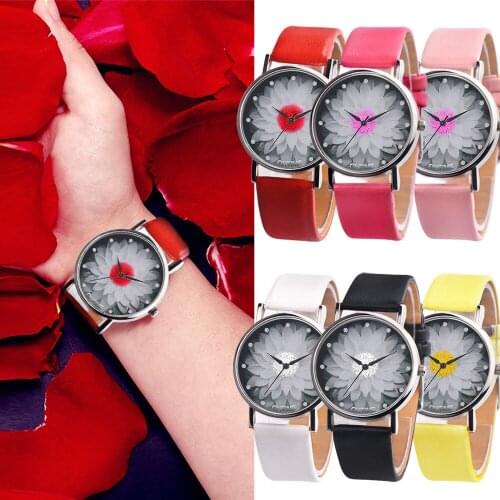 Women Fashion Casual Quartz Watch Luxury 3D Lotus Dial Ladies Bracelet Watch Canvas Leather Band Wristwatches Montre Femmes