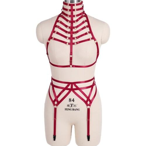 1 Set Sexy Womens Underwear Goth Harness Fashion Body Sexy Lingerie Stocking Belt Party Club Wear Garter Suit Erotic Lingerie