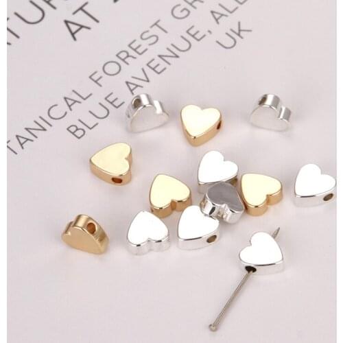 10 heart-shaped beads Valentines Day heart-shaped spacer beads pendant for jewelry making bracelets and necklaces DIY craft