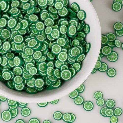20g/800-1000pcs Lime Fruit Slices Polymer Hot Clay Sprinkles Scrapbooking Nail Art Decoration DIY Slime Filling Accessories 5mm
