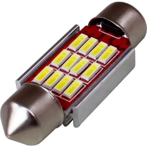 20pcs Car LED Doom License Plate Light Bulb Canbus Festoon 31mm 36mm 39mm 41mm Auto Interior Lamp 12SMD White Ice Blue DC12V