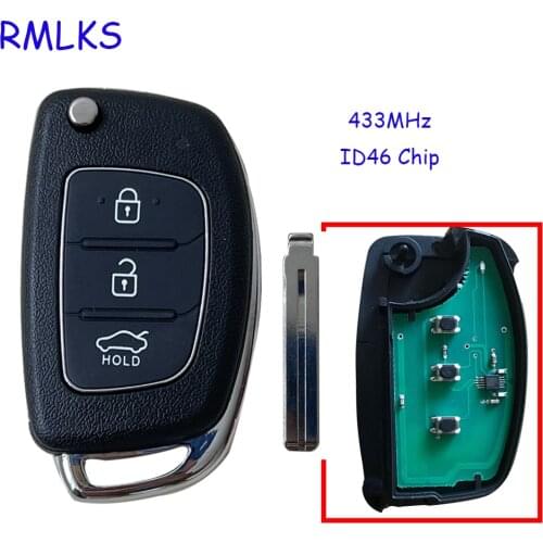 3/4 Buttons Remote Car Flip Folding Key Fob 433Mhz ID46 Chip For Hyundai Mistra Santa Fe Sonata IX35 IX45 Accent I40