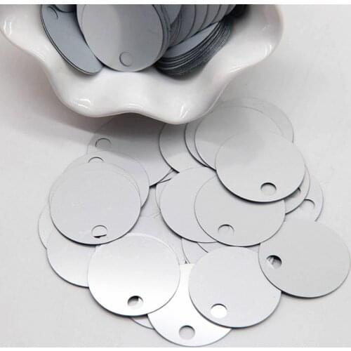30mm Big Hole Sequins Silver Paillettes PVC Sequin Fabric for Bags Clothes Home Sewing DIY Crafts Accessories 20g/bag