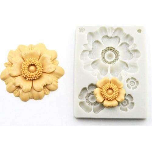 3D Rose Flower wedding birthday fondant cake decoration silicone mold diy baking tools rose chocolate mold