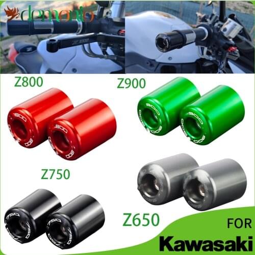 Aluminum Universal Motorcycle Handlebars Grips Ends Bar Ends Handlebars Caps For Kawasaki Z750 Z800 Z650 Z900 Z 650 750 800 900