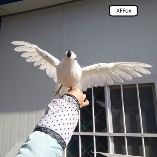 Big real life white Seagull model foam&feather cute wings seagull bird doll about 38x60cm xf0029