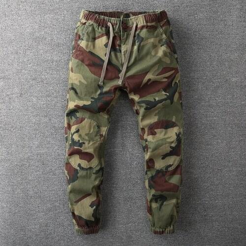 Trendy Camouflage Cargo Joggers Pants Men Casual Military Pants Loose Baggy Army Style Trousers Streetwear Retro Harem Bottoms