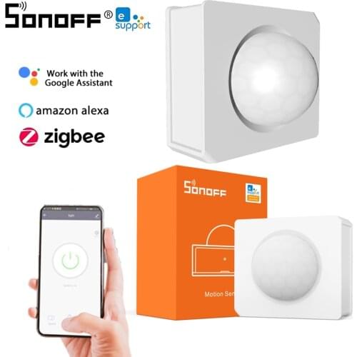 SONOFF ZigBee Motion Sensor Smart Home Safety Detector 110° View Low-Battery Notification Work With eWelink Alexa Google Home