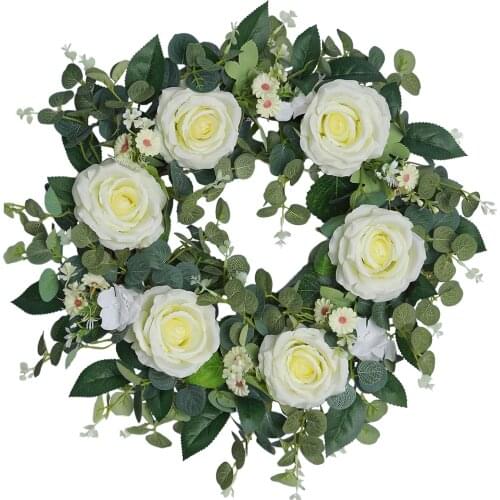 Decorative Wreath 22" Beautiful Artificial Summer Window Decor Home Plant Hanging Garland