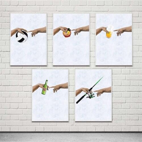 Home Decor Food Wall Art Beer Canvas Paintings Volleyball Pictures Hand Delivered Hd Print Minimalist Poster For Bedroom Modular