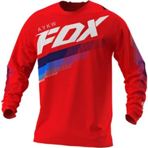 Motorcycle Mountain Bike Team Downhill Jersey MTB Offroad AYKWFOX Bicycle Locomotive Shirt Cross Country Mountain Bike Jersey