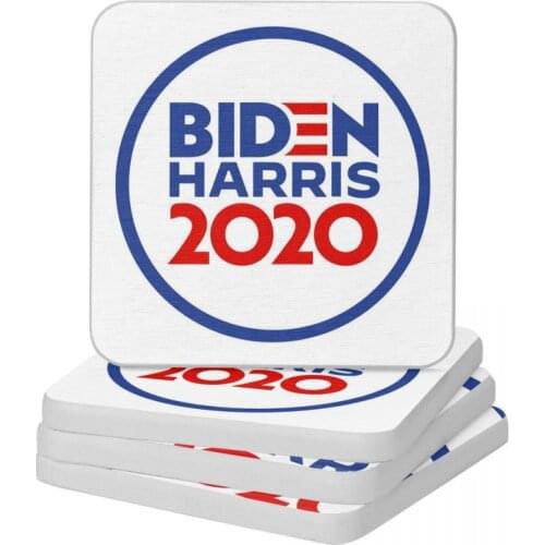 Joe Biden Kamala Harris 2020 Natural Diatomite Square Round Coaster Resistant Water Cup Bonsai Mat Soap Pad Diameter 10cm