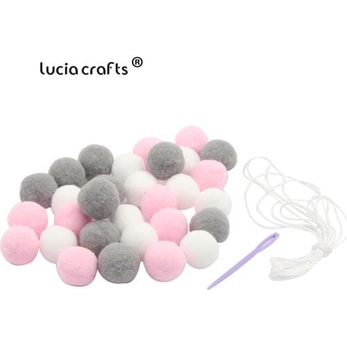 Lucia crafts Approx 30 pcs/lot Wool Felt Balls Nordic Style DIY Kids Room Decoration Hanging on Wall Pom Poms Props J1006