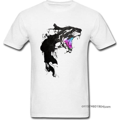 MONSTER T-shirt Men Ink Painting T Shirts Chinese Style Tops Tees 2018 Brand New Cotton White Clothing Plus Size Male Tshirt