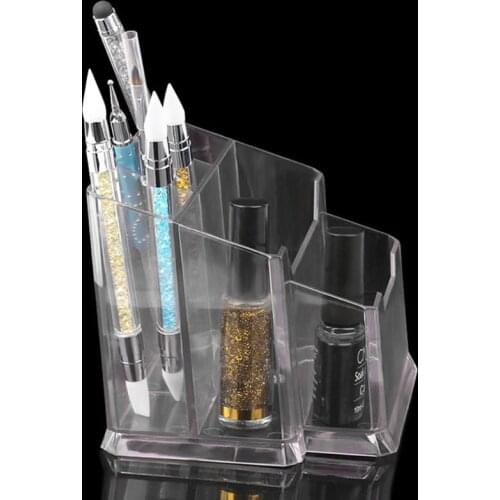 Manicure Tools Nail Pen with Rubbing Strip To Store The Pen Holder Acrylic Transparent Box Container