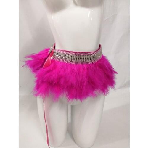 Carnival Showgirl Feather Belt Skirt Burlessque Show Feather Piece Dancing Belt Skirt