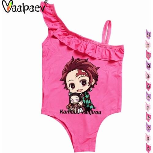 Demon Slayer Swim Suit Summer Bath Cloth Anime Swimsuit Pink Objet for 2 10 Year Girls School Stationery FiguresCosplay Supplies