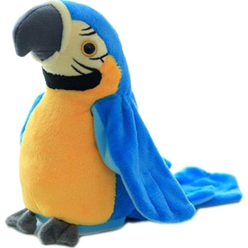 Multifunctional Electric Plush Parrot Speaking Talking Repeats Waving Simulation Bird Early Education Toy Gift