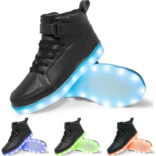 Mens Casual Shoes Leather Face Thick Bottom Lace Up High Top Colorful Light Shoe Trend Couple Big Size Four Season Casual Shoes